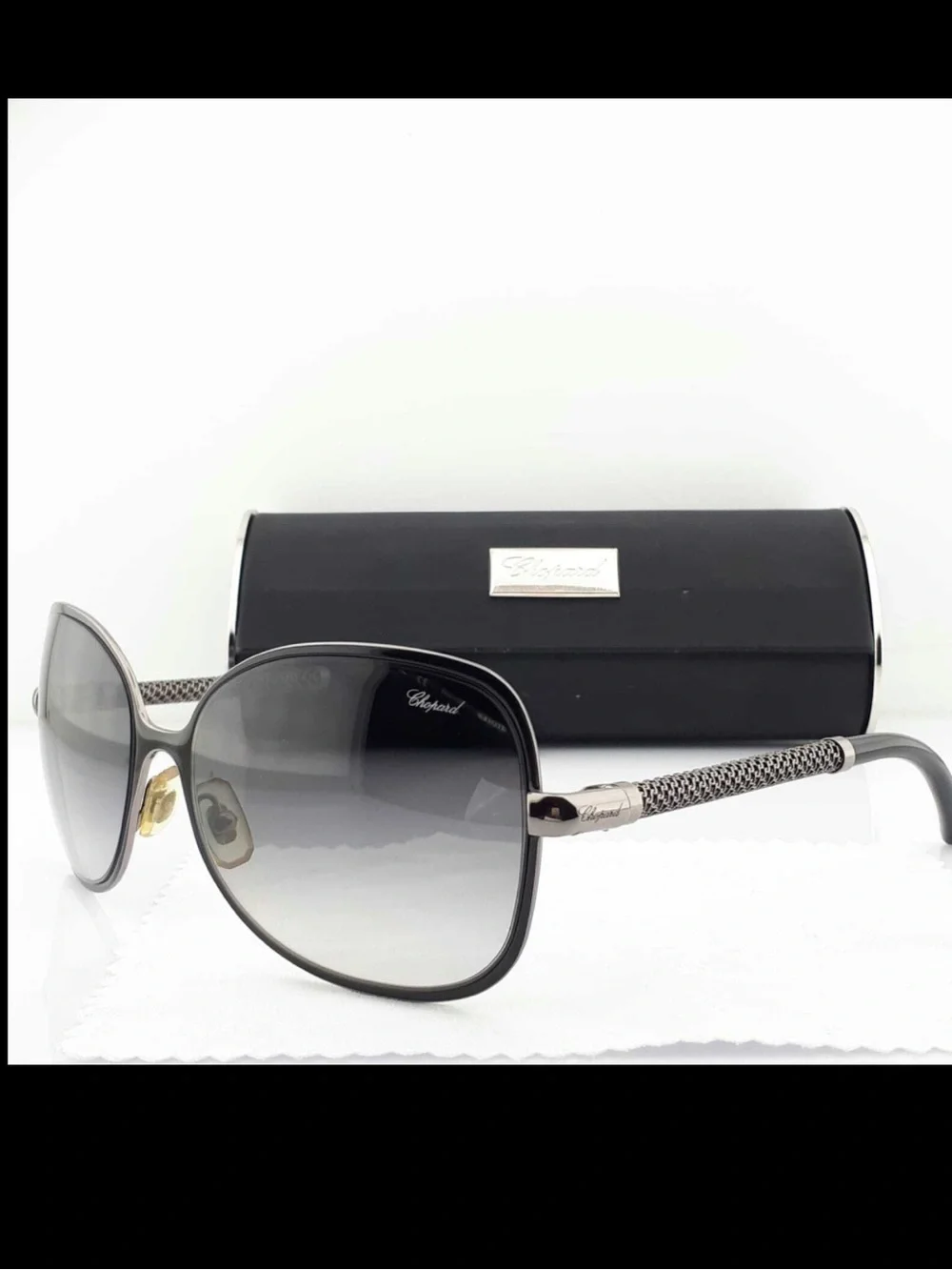 Chopard Black and Silver Gradient Oversized Women's Sunglasses - Picture 2 of 12